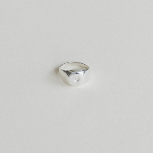 Anillo meñique plata y diamante