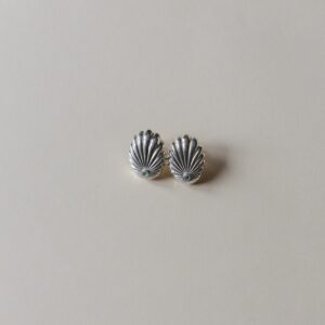 Pendientes Concha Esmeralda Plata