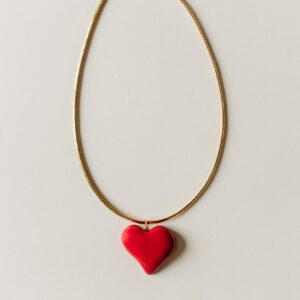 Collar corazón rojo
